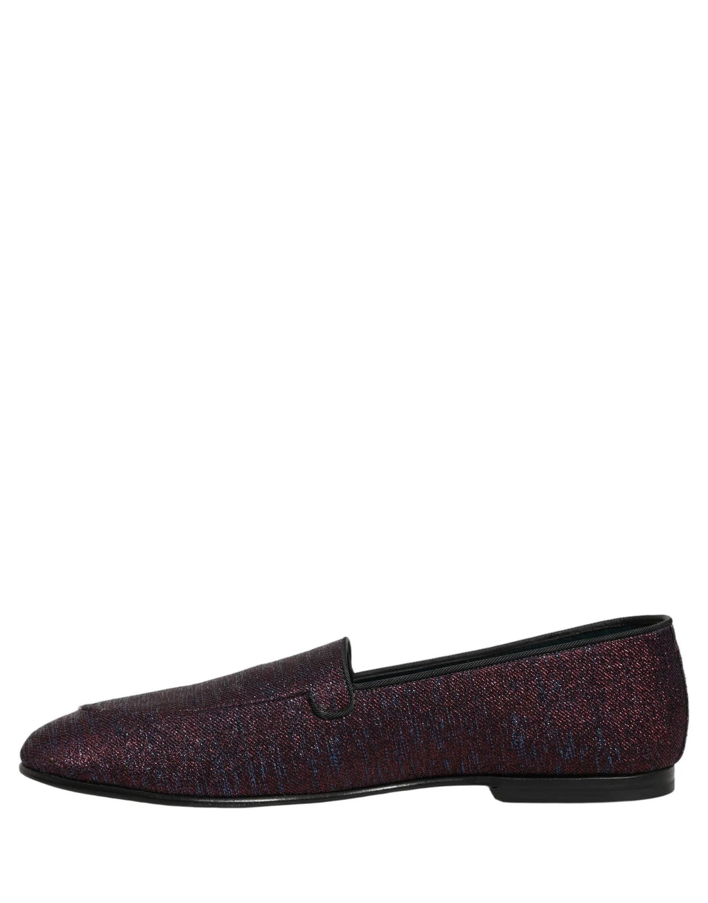 Chaussures mocassins Dolce & Gabbana bordeaux à paillettes en lurex et logo