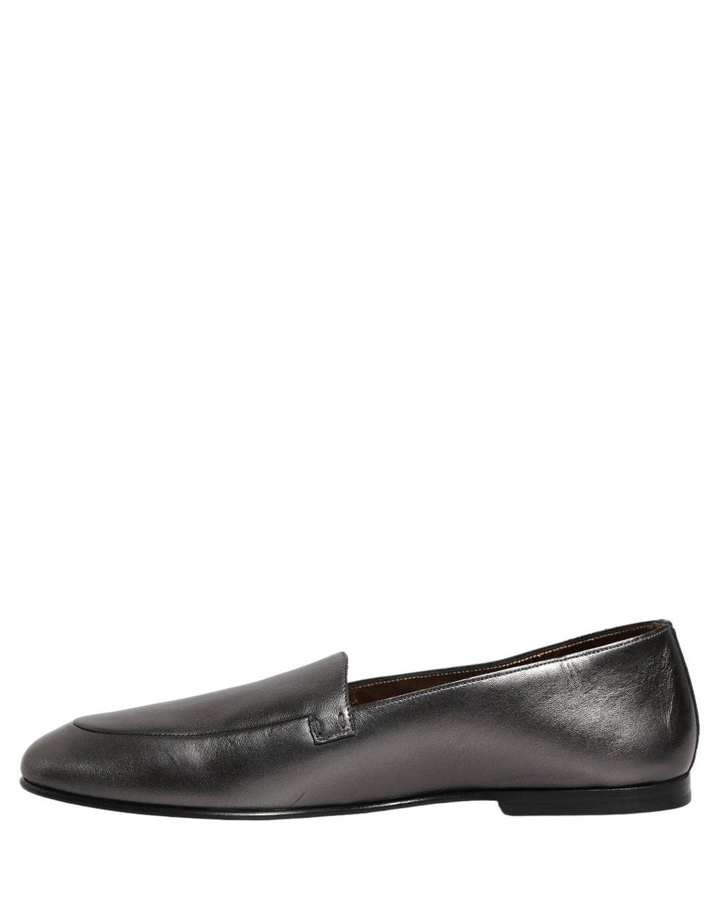 Chaussures Mocassins Dolce & Gabbana en Cuir Argenté à Logo DG à Enfiler