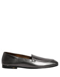 Chaussures Mocassins Dolce & Gabbana en Cuir Argenté à Logo DG à Enfiler