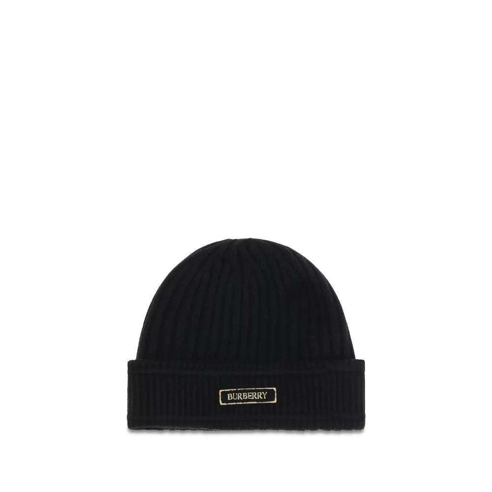 Bonnet Burberry Oves Aries en laine noire