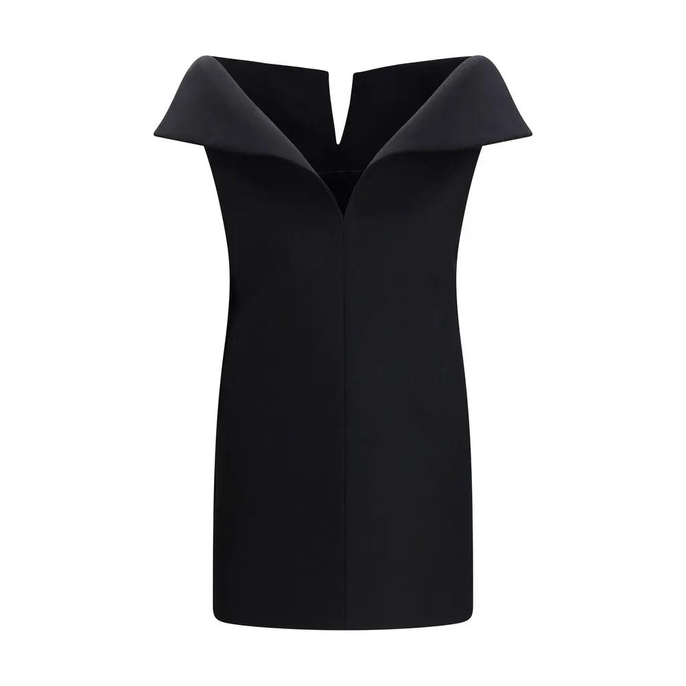 Robe de cocktail Balenciaga en laine noire Oves Aries
