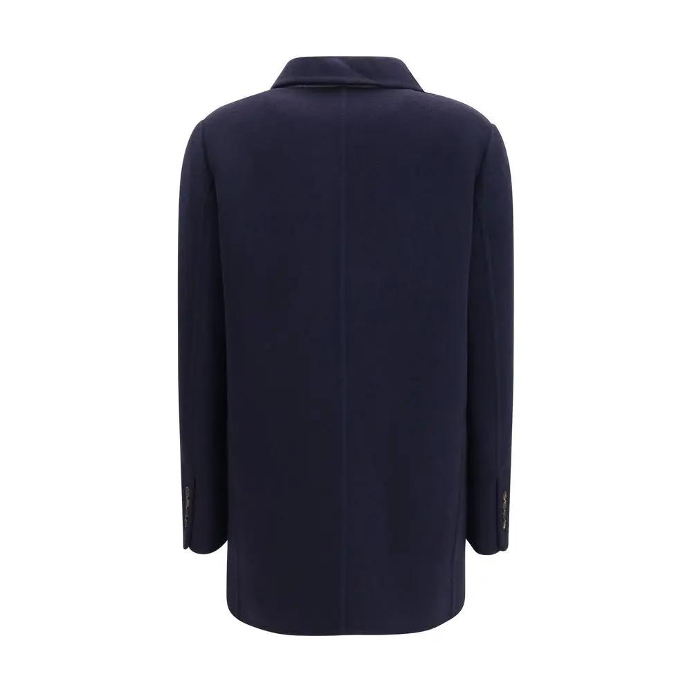 Men’s Blue Wool & Cashmere Jacket – Brunello Cucinelli Tailored Single-Breasted Blazer AW26
