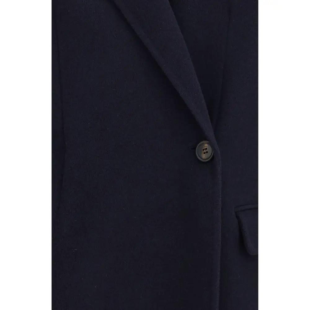 Men’s Blue Wool & Cashmere Jacket – Brunello Cucinelli Tailored Single-Breasted Blazer AW26