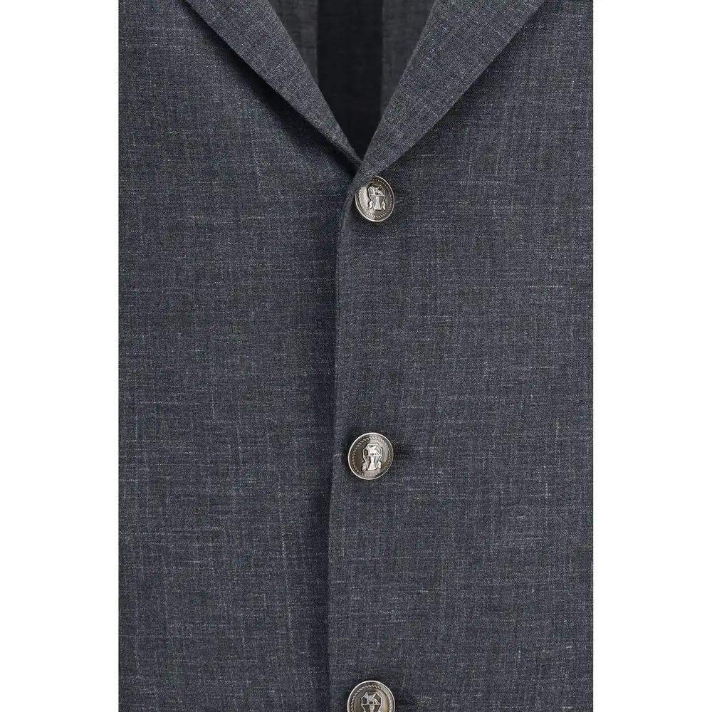 Brunello Cucinelli Gray Wool Oves Aries Blazer