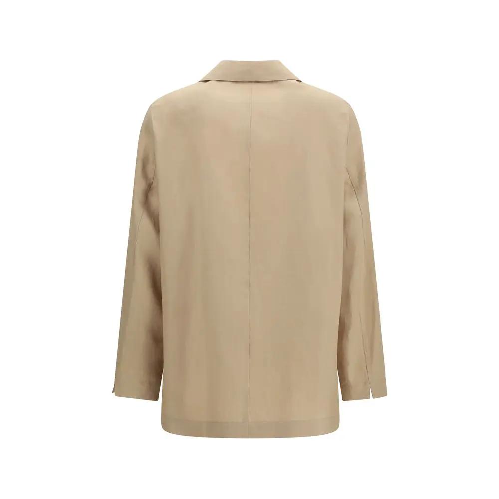 Lardini Beige Wool Oves Aries Full-Length Jacket