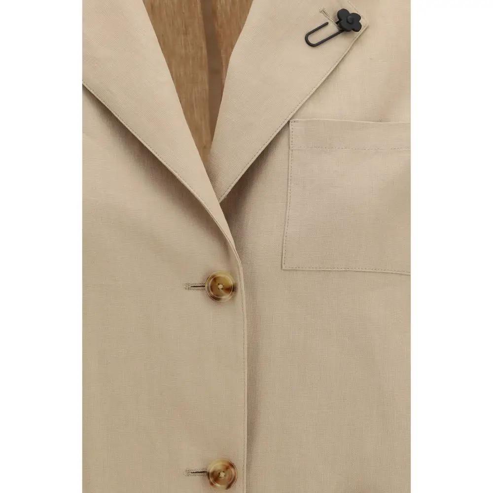 Lardini Beige Wool Oves Aries Full-Length Jacket