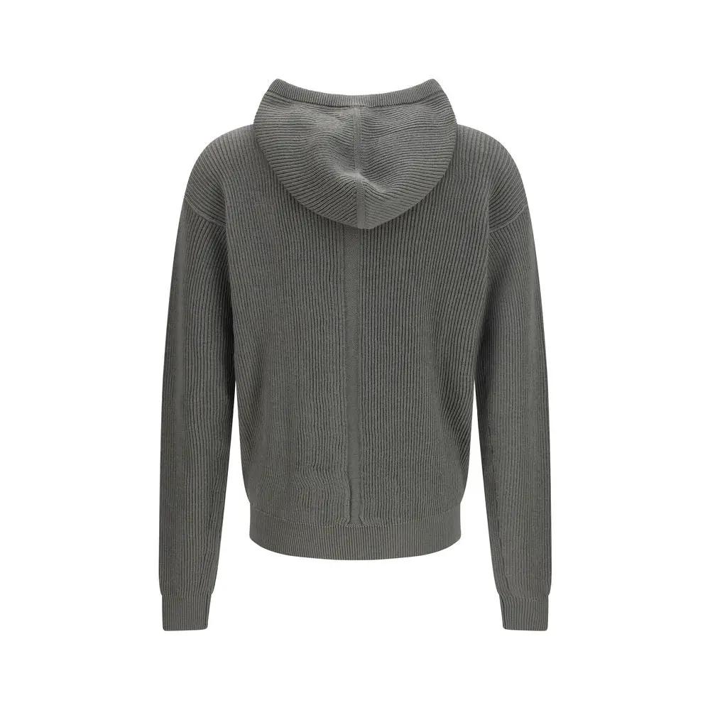 Sweat à capuche Rick Owens en laine bicolore Oves Aries
