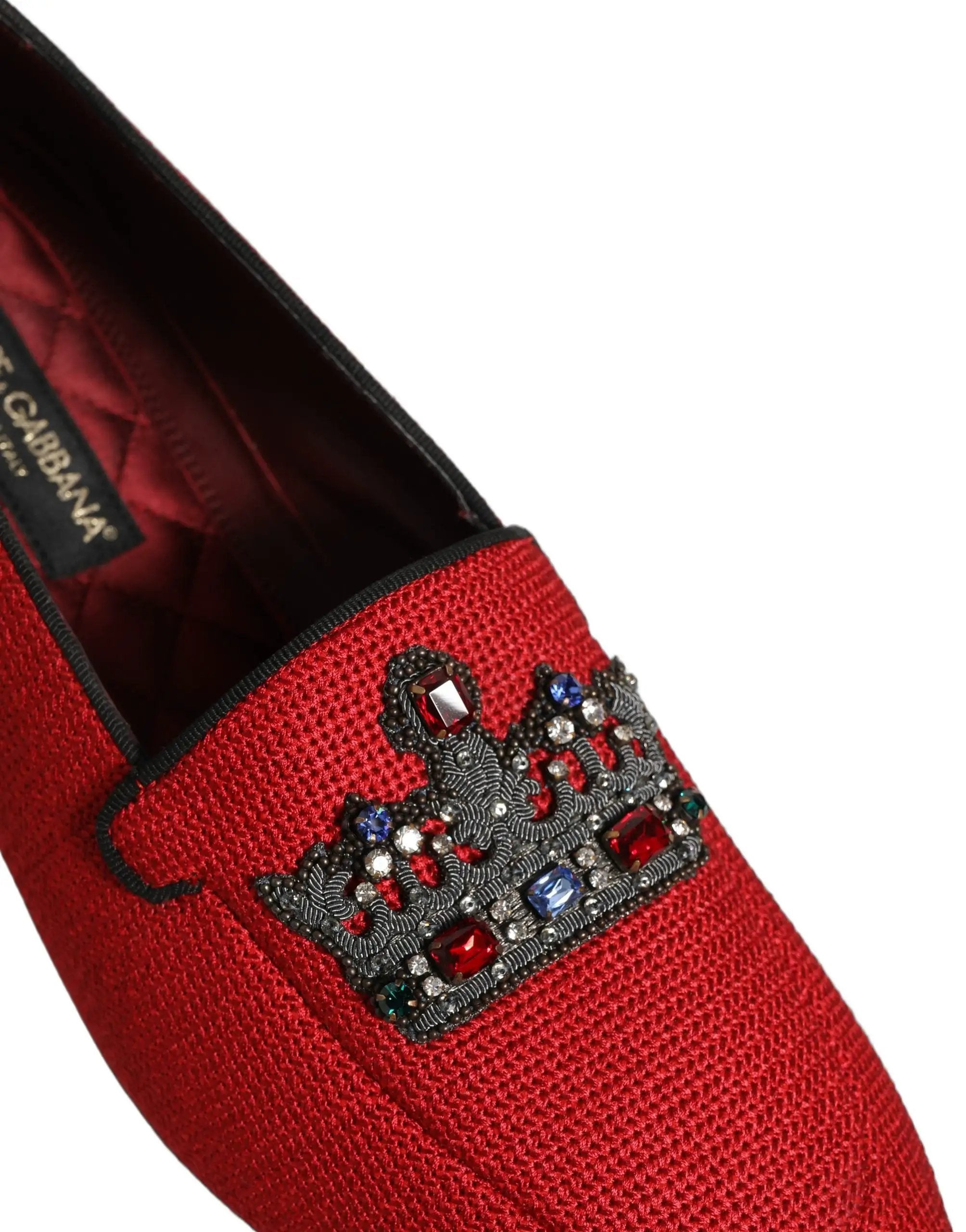 Chaussures mocassins ornés d'une couronne rouge Dolce & Gabbana
