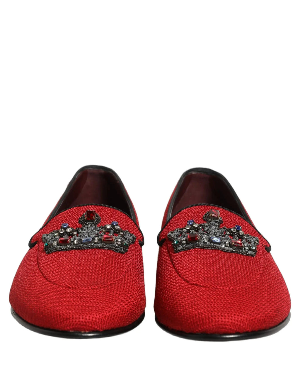 Chaussures mocassins ornés d'une couronne rouge Dolce & Gabbana