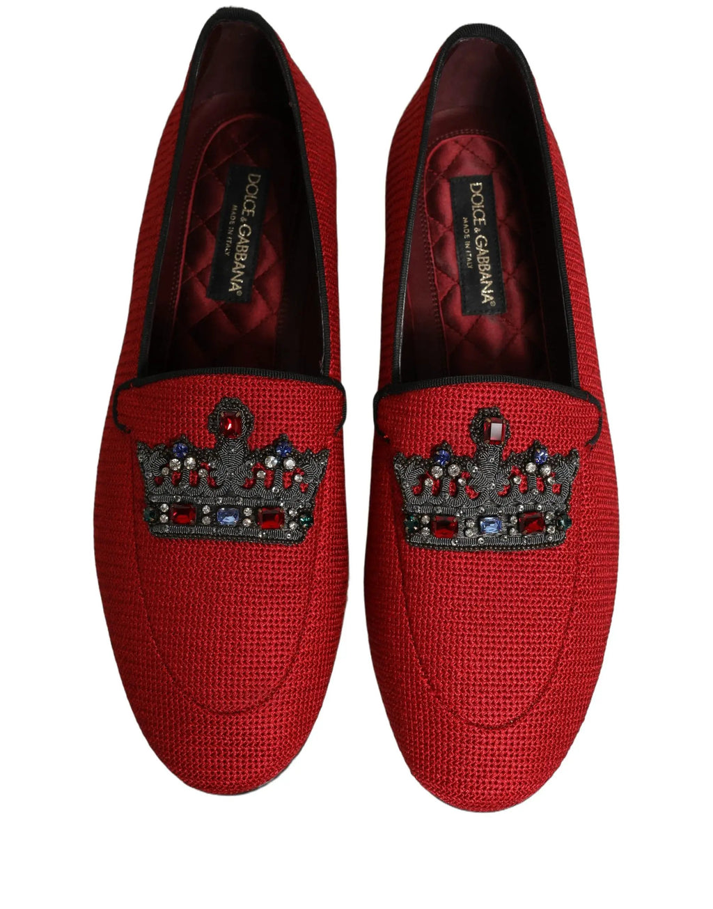 Chaussures mocassins ornés d'une couronne rouge Dolce & Gabbana