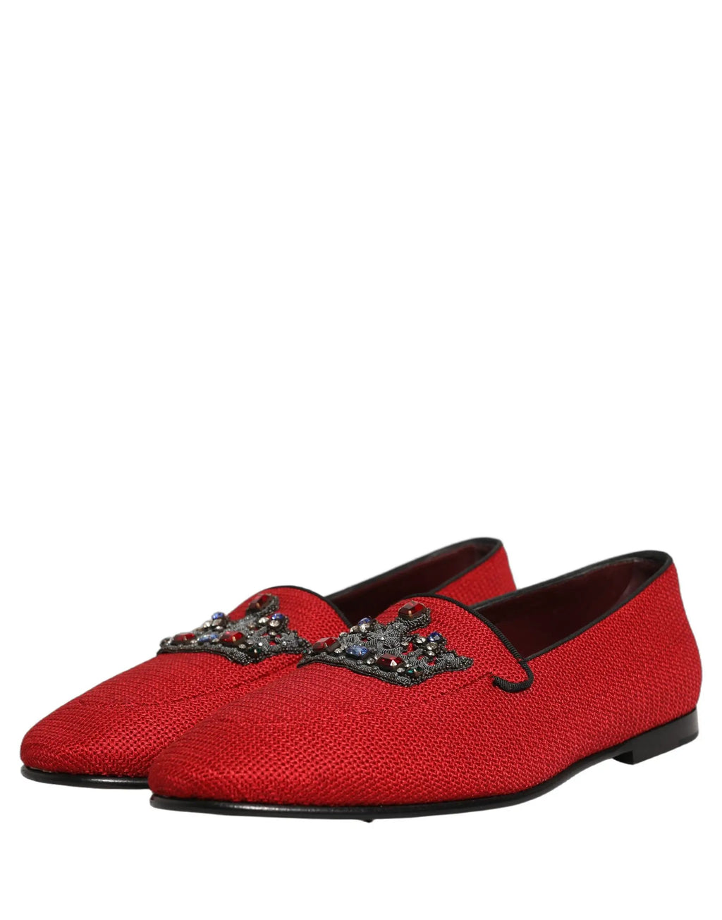 Chaussures mocassins ornés d'une couronne rouge Dolce & Gabbana