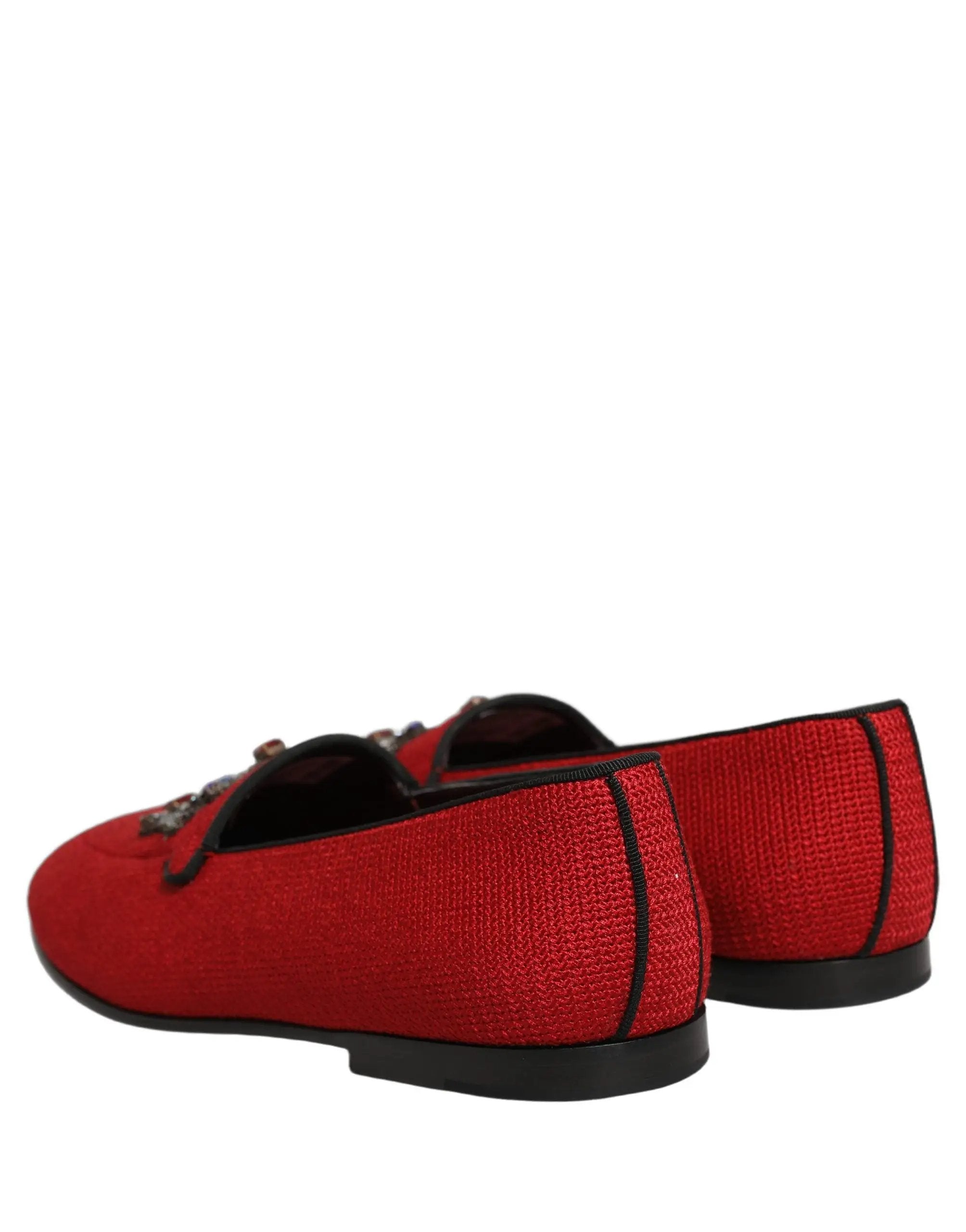 Chaussures mocassins ornés d'une couronne rouge Dolce & Gabbana