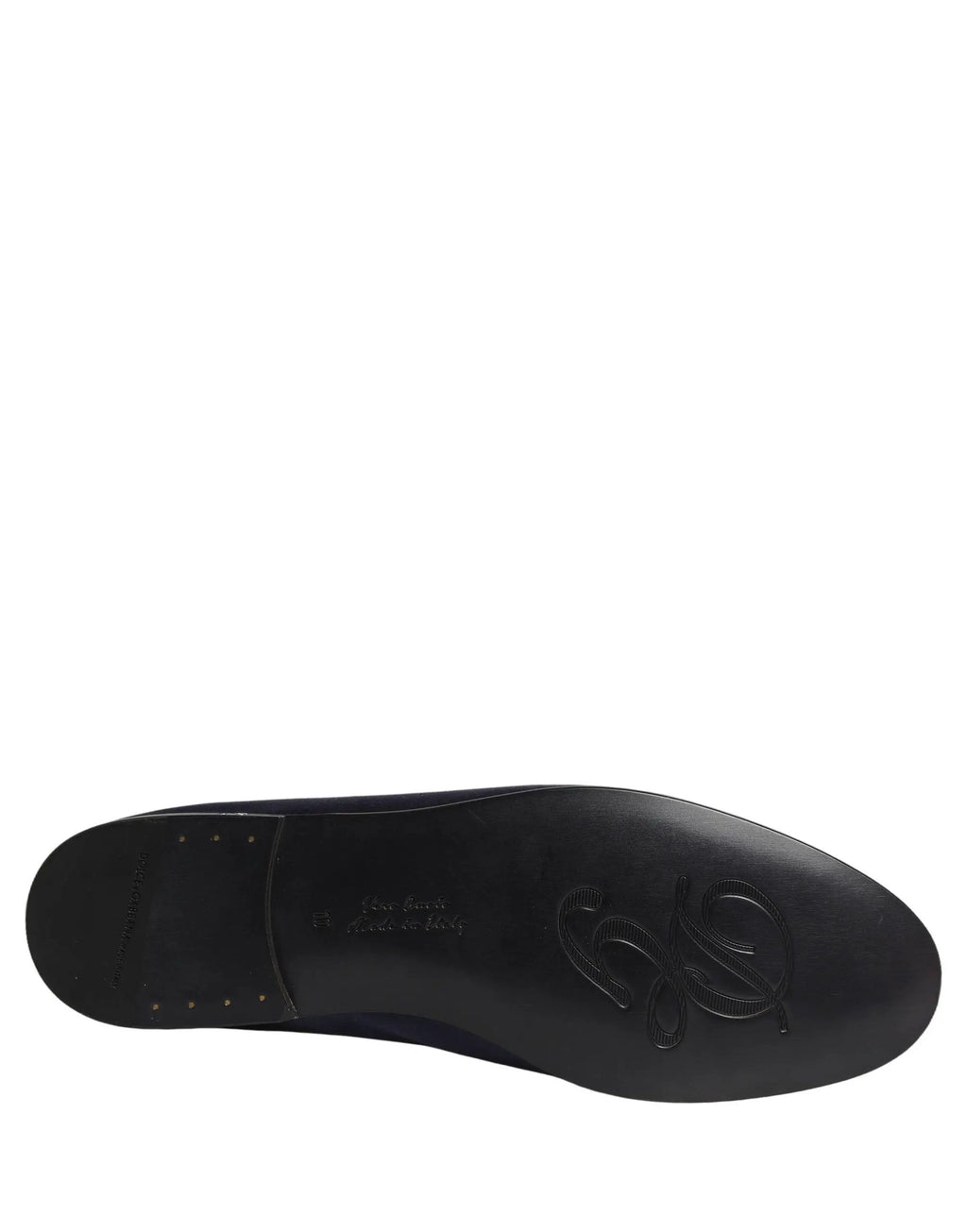 Chaussures Mocassins Dolce & Gabbana en Satin Bleu Marine à Logo DG