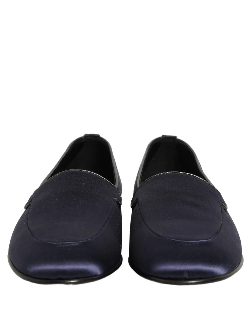 Chaussures Mocassins Dolce & Gabbana en Satin Bleu Marine à Logo DG