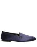 Chaussures Mocassins Dolce & Gabbana en Satin Bleu Marine à Logo DG