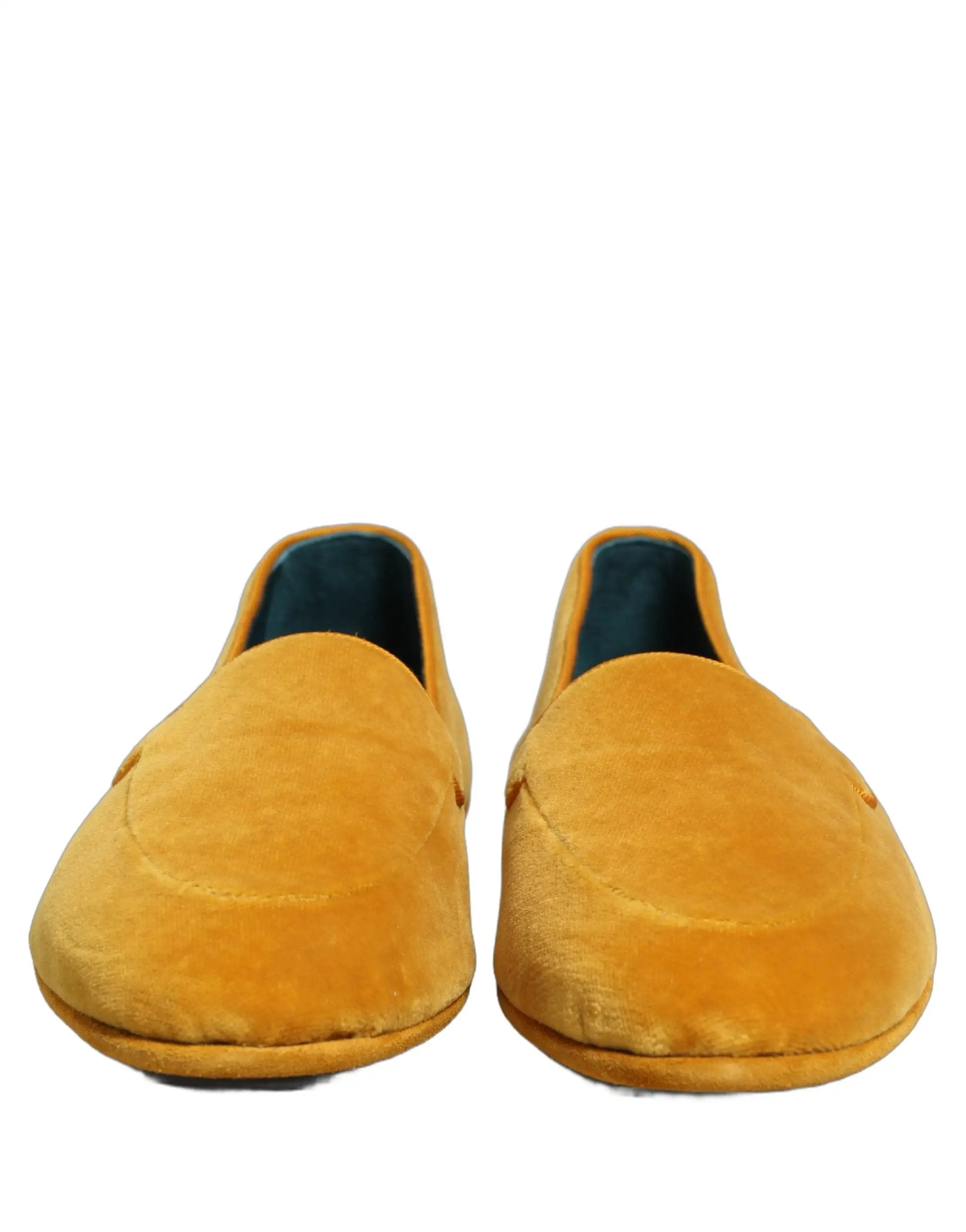 Mocassins de ville pour homme Dolce & Gabbana en velours jaune à enfiler