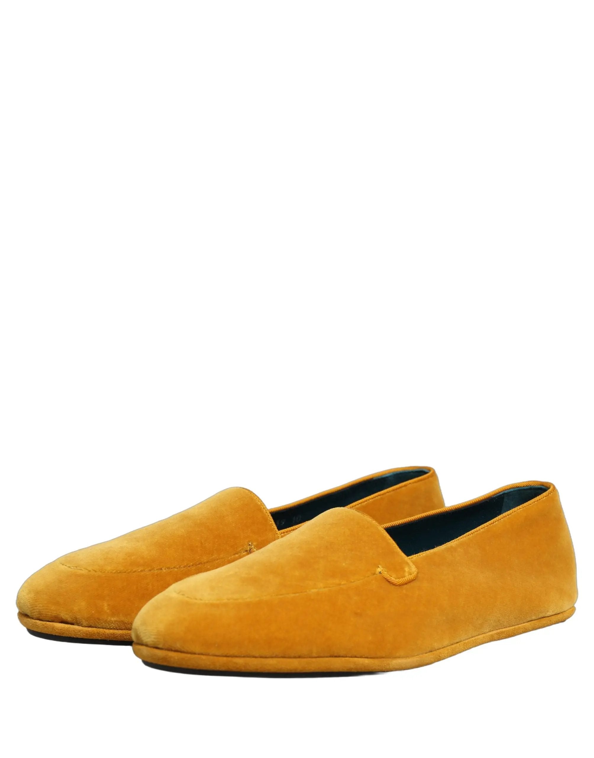 Mocassins de ville pour homme Dolce & Gabbana en velours jaune à enfiler
