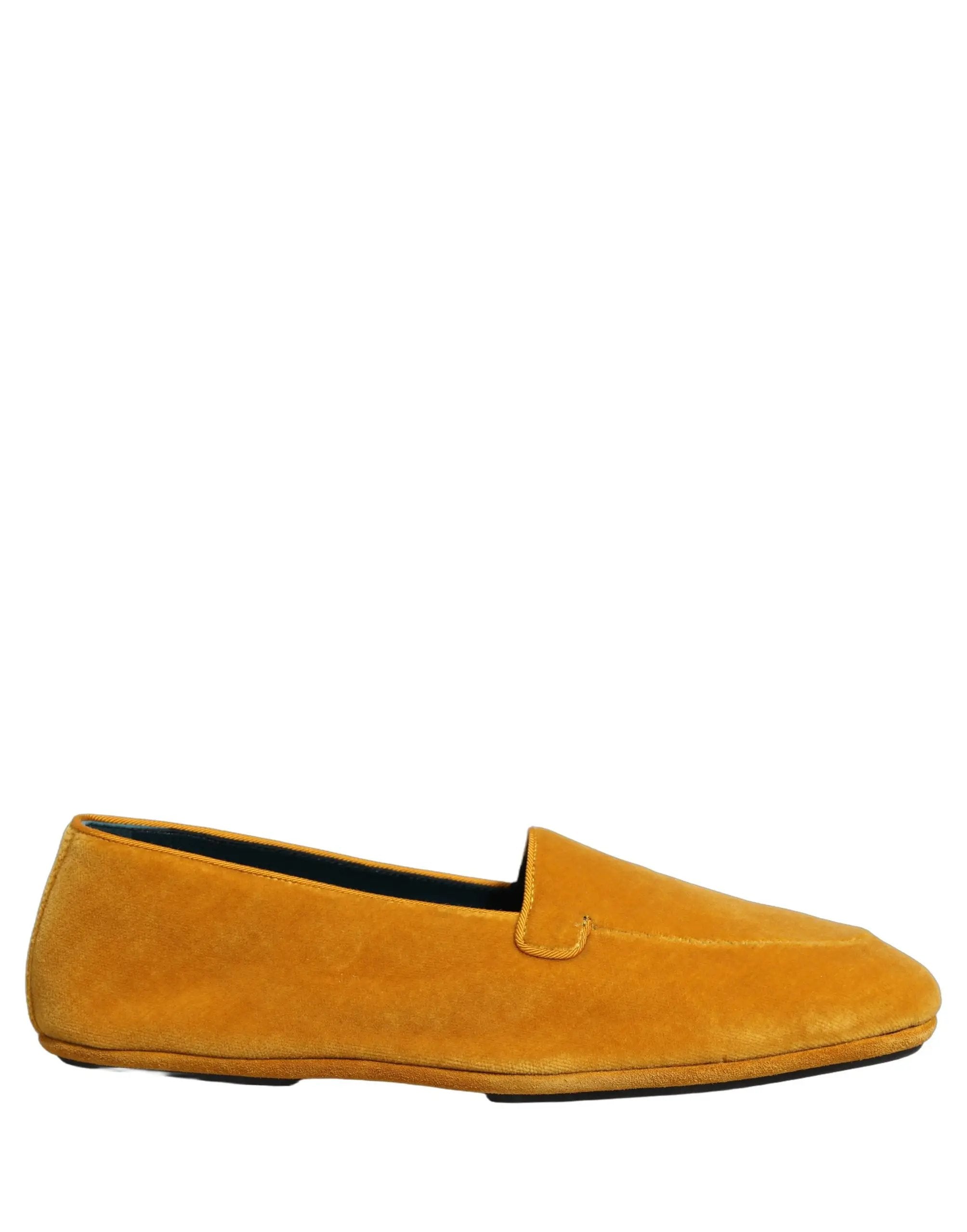 Mocassins de ville pour homme Dolce & Gabbana en velours jaune à enfiler