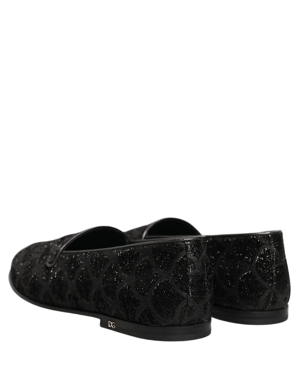Chaussures Loafers Habillées Dolce & Gabbana Homme Brocart Pailleté Noir