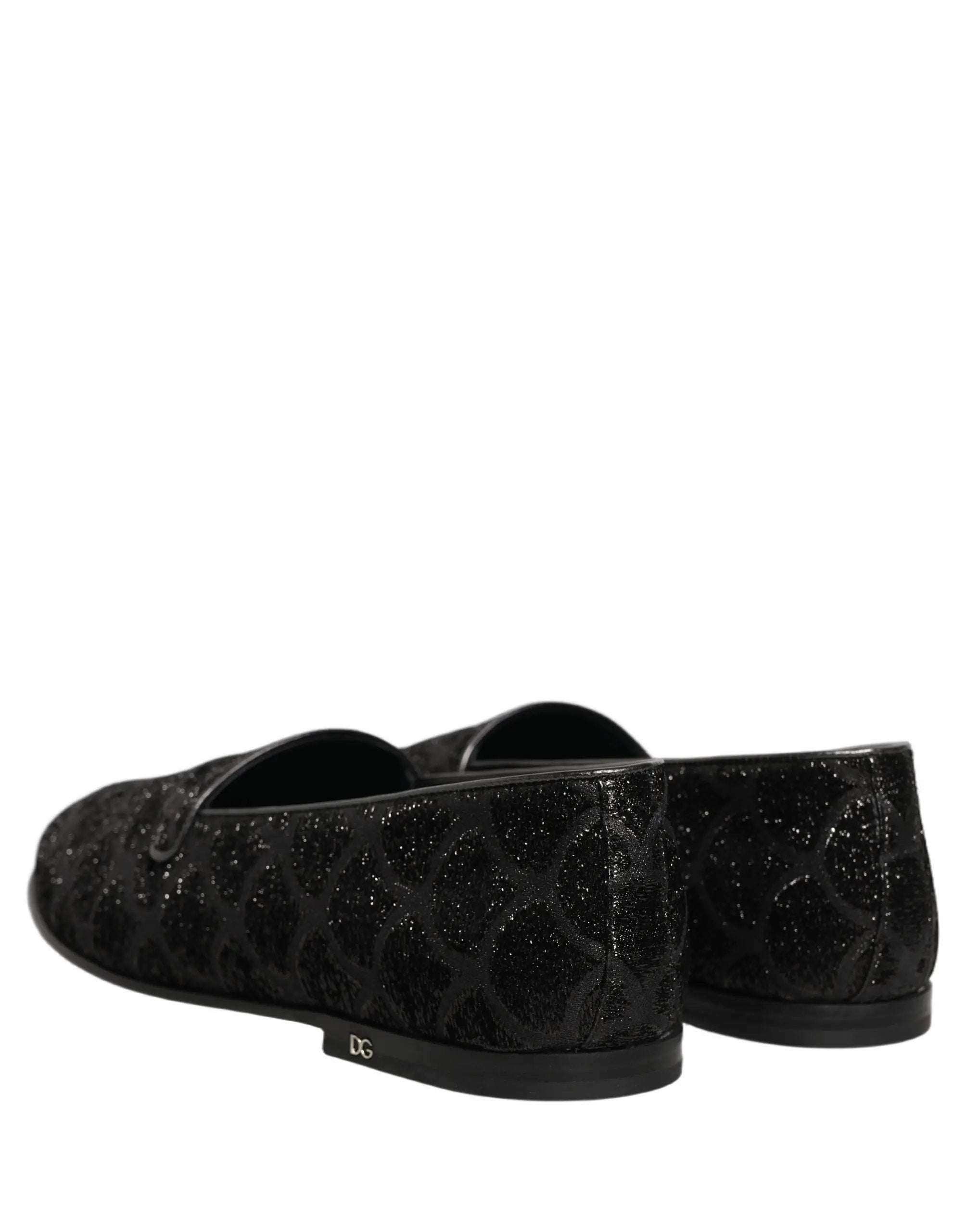 Chaussures Loafers Habillées Dolce & Gabbana Homme Brocart Pailleté Noir
