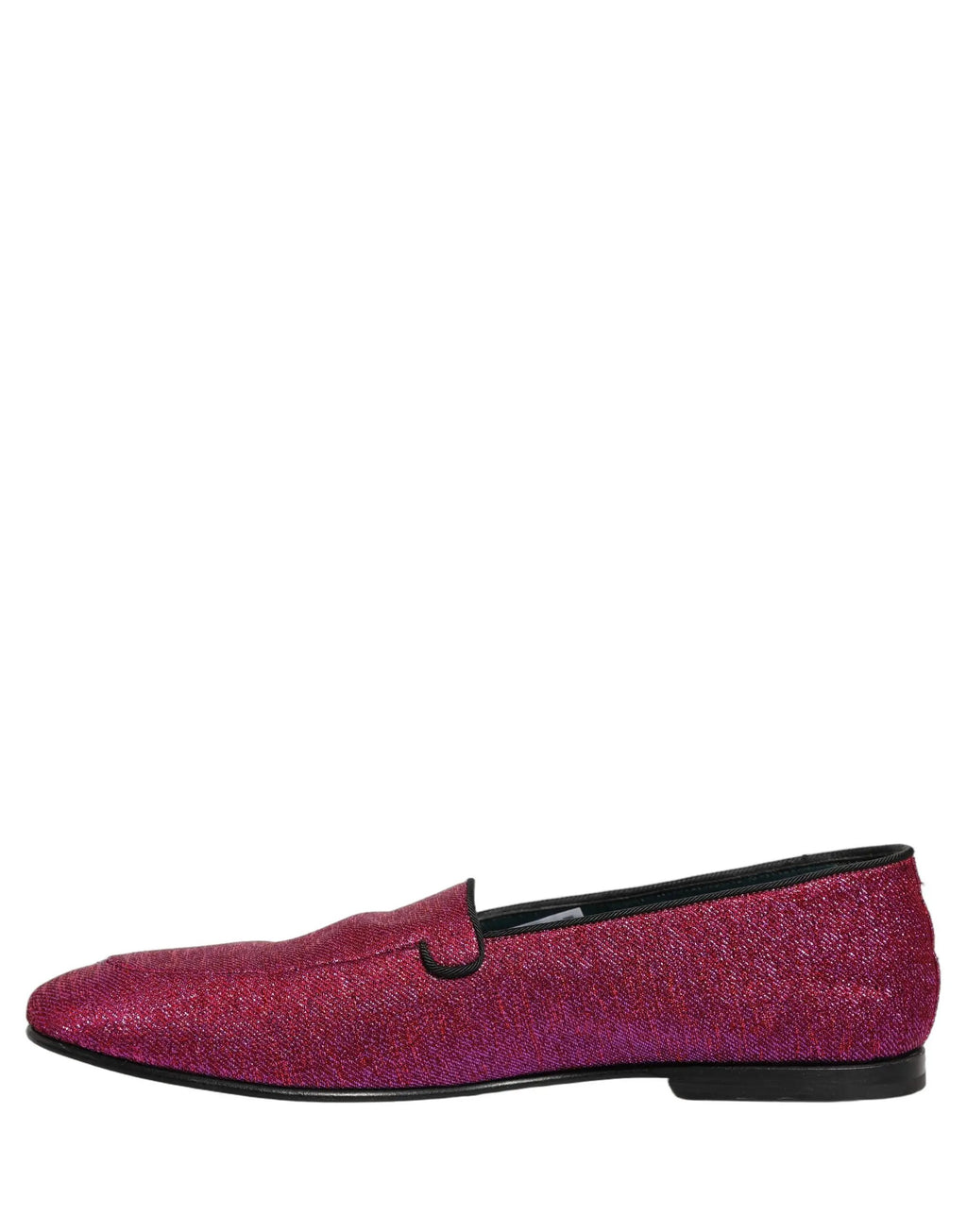 Dolce & Gabbana Pink Glitter Lurex Logo Dress Loafers Shoes
