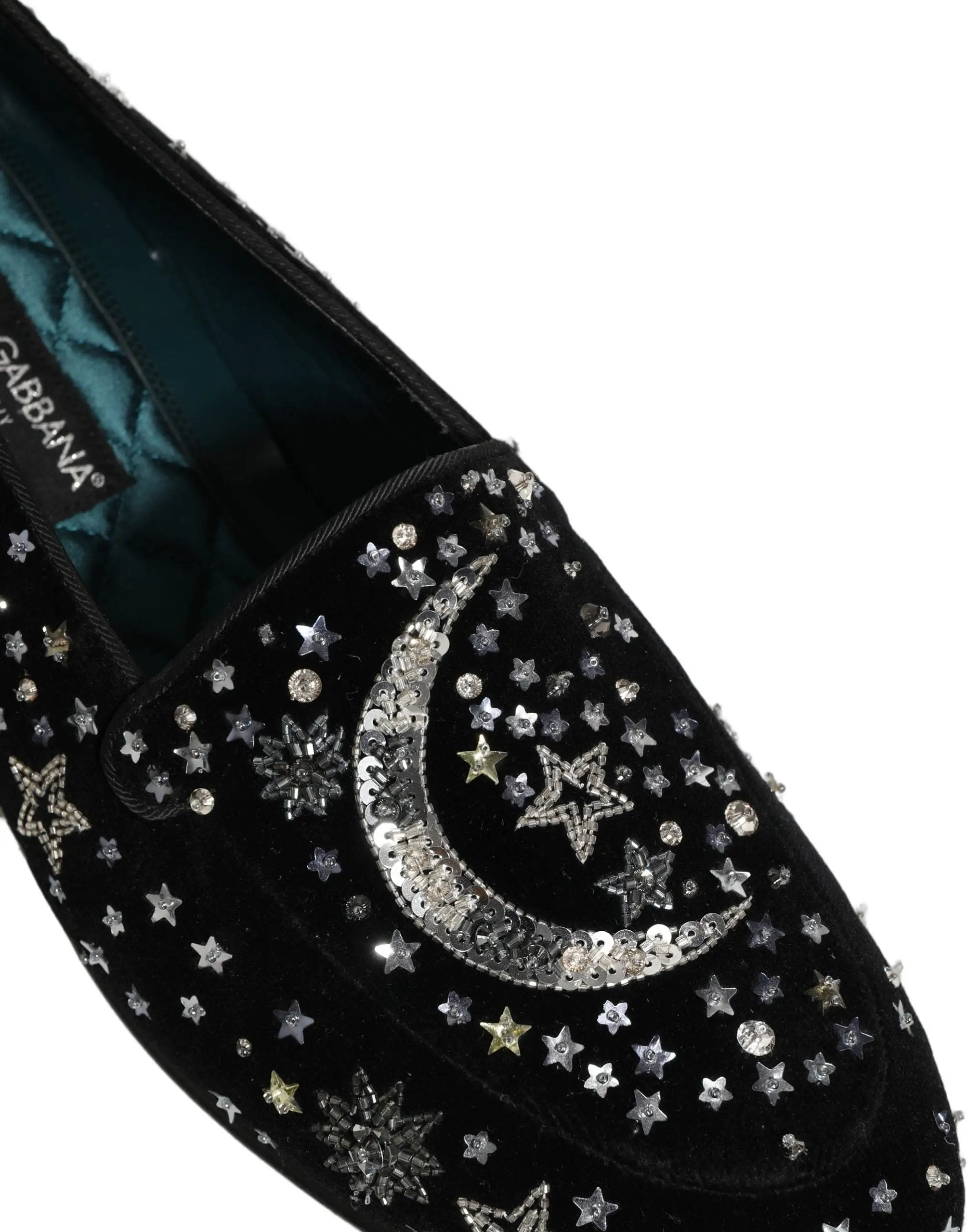 Chaussures Loafers Dolce & Gabbana ornées de cristaux noirs