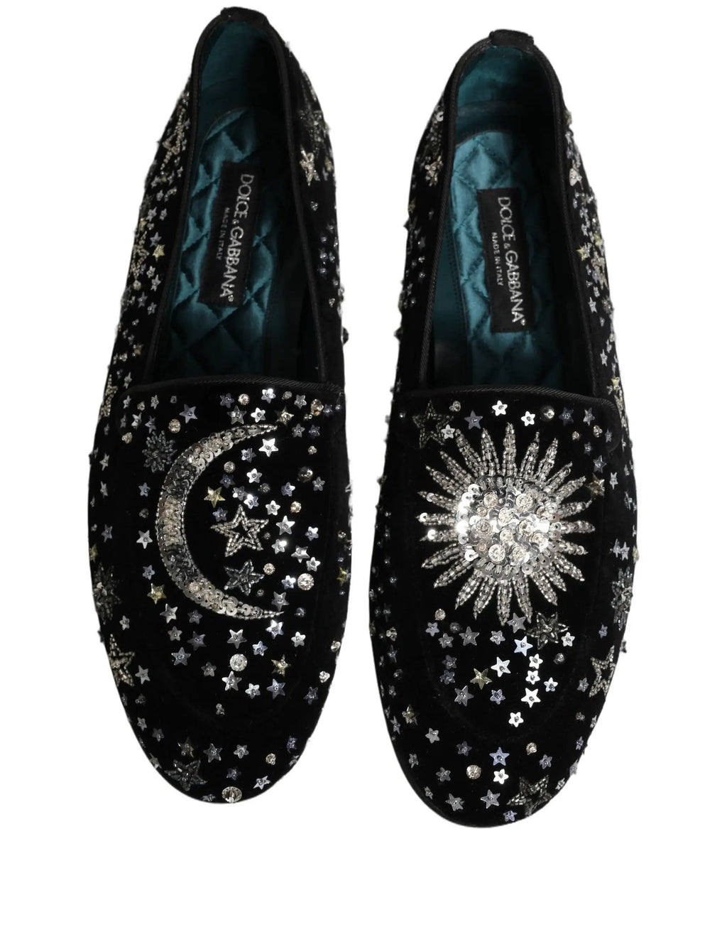 Chaussures Loafers Dolce & Gabbana ornées de cristaux noirs