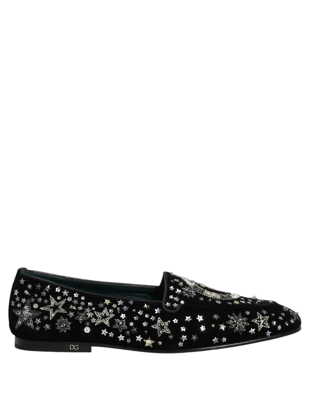 Chaussures Loafers Dolce & Gabbana ornées de cristaux noirs