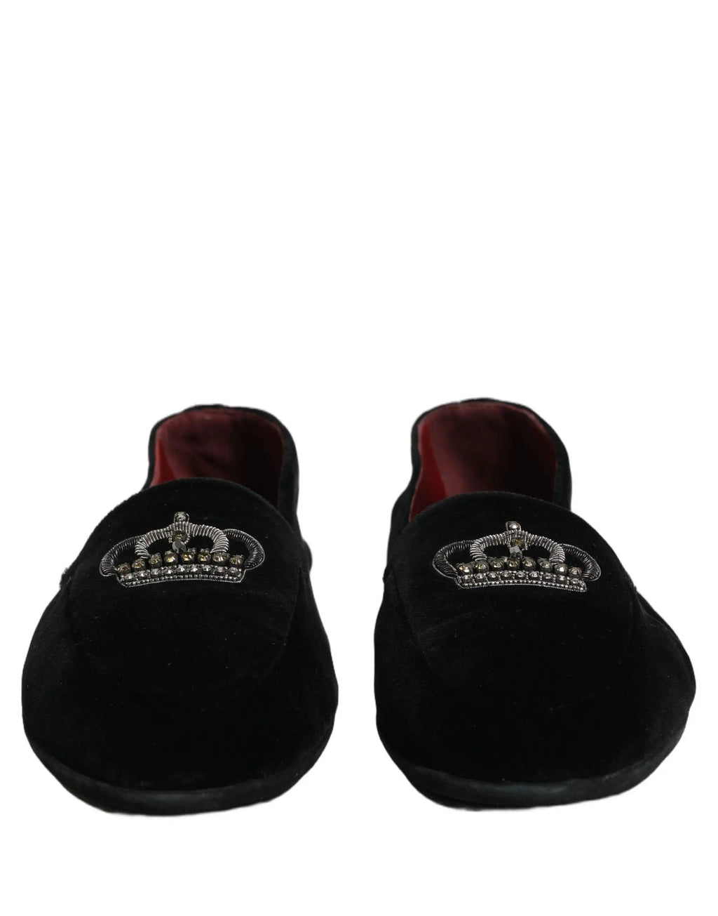 Dolce & Gabbana Black Crown Embellished Dress Loafers Shoes