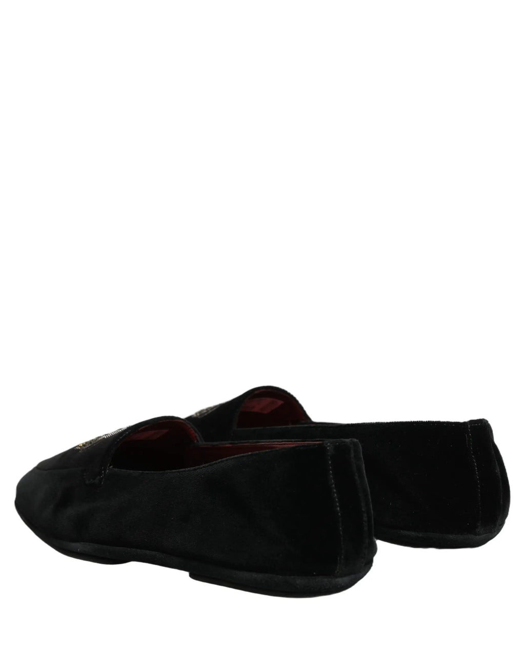 Dolce & Gabbana Black Crown Embellished Dress Loafers Shoes