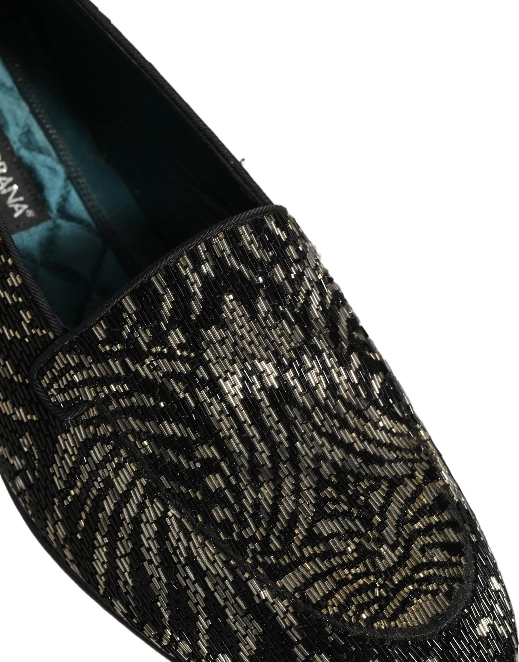 Chaussures mocassins Dolce & Gabbana ornés noir et argent