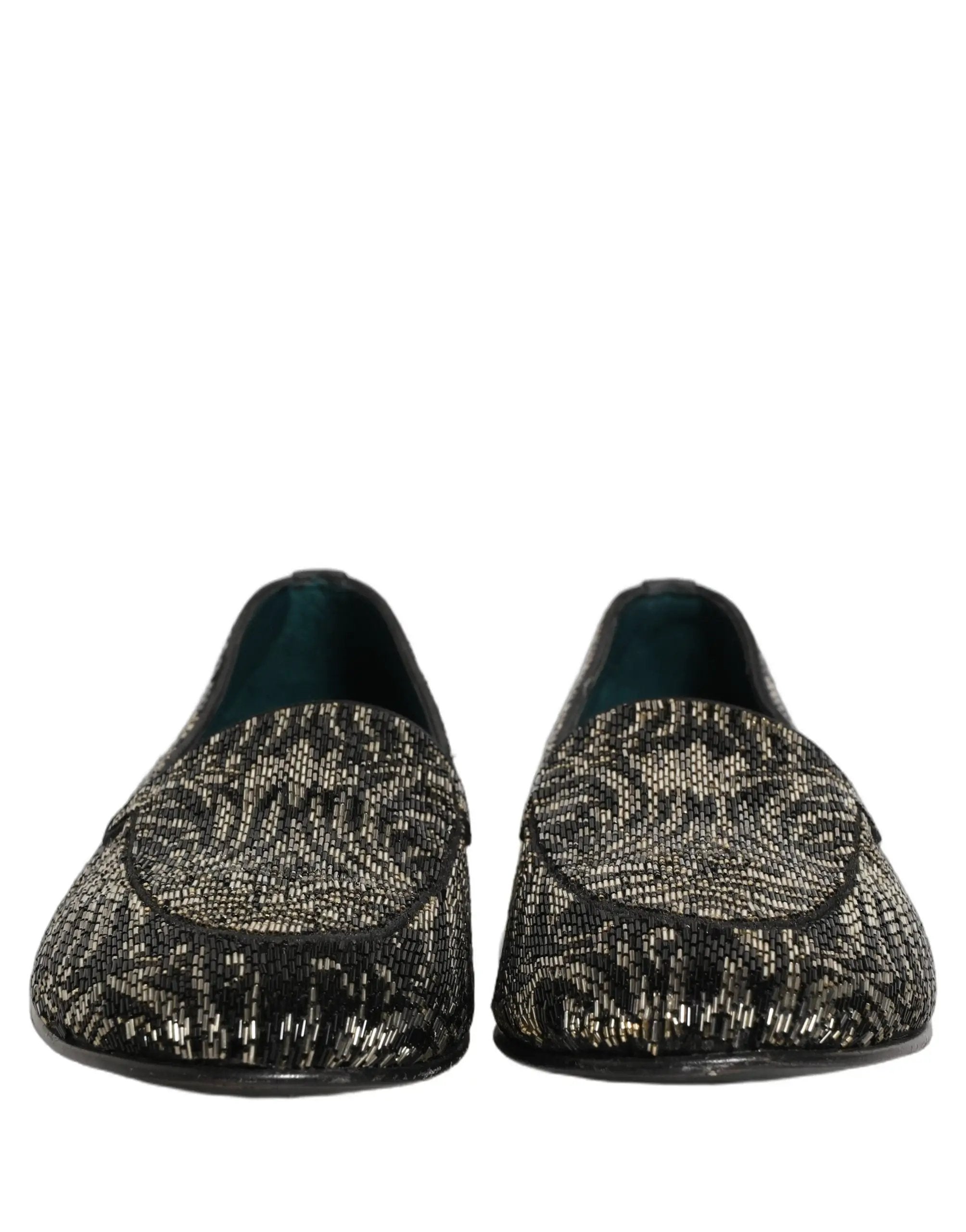 Chaussures mocassins Dolce & Gabbana ornés noir et argent