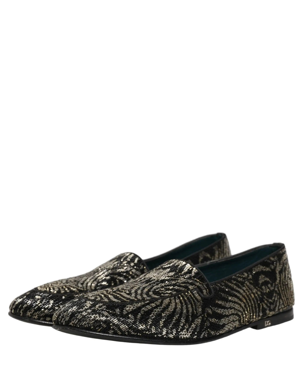 Chaussures mocassins Dolce & Gabbana ornés noir et argent