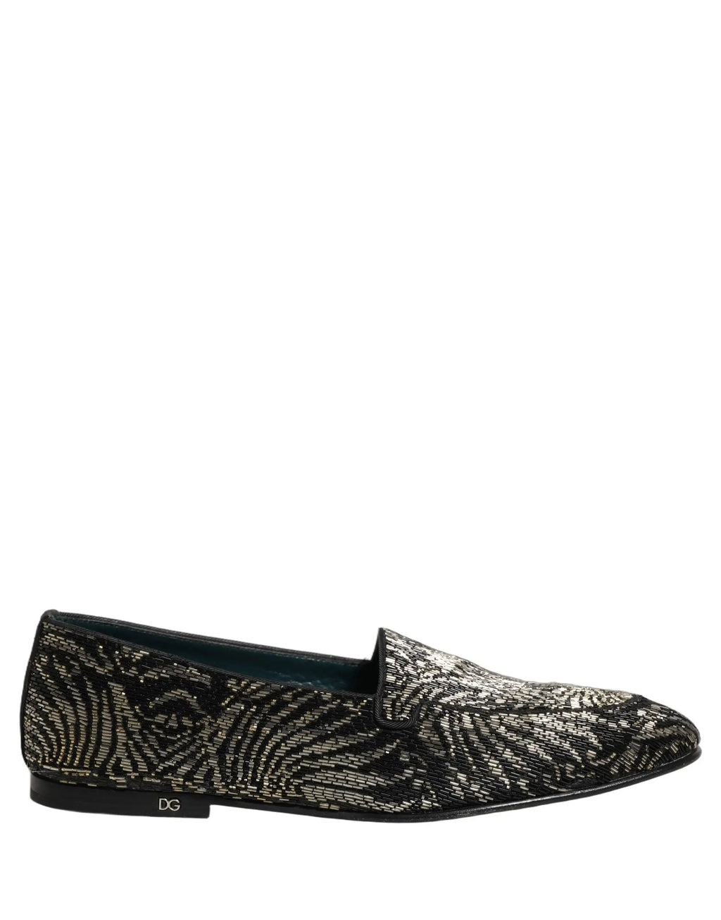 Chaussures mocassins Dolce & Gabbana ornés noir et argent