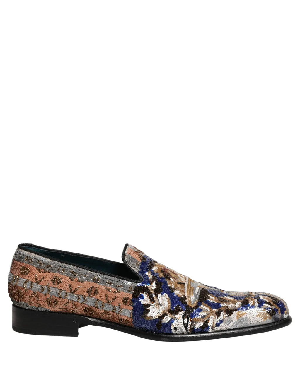 Dolce & Gabbana Multicolor Embroidered Sequin Loafers Shoes