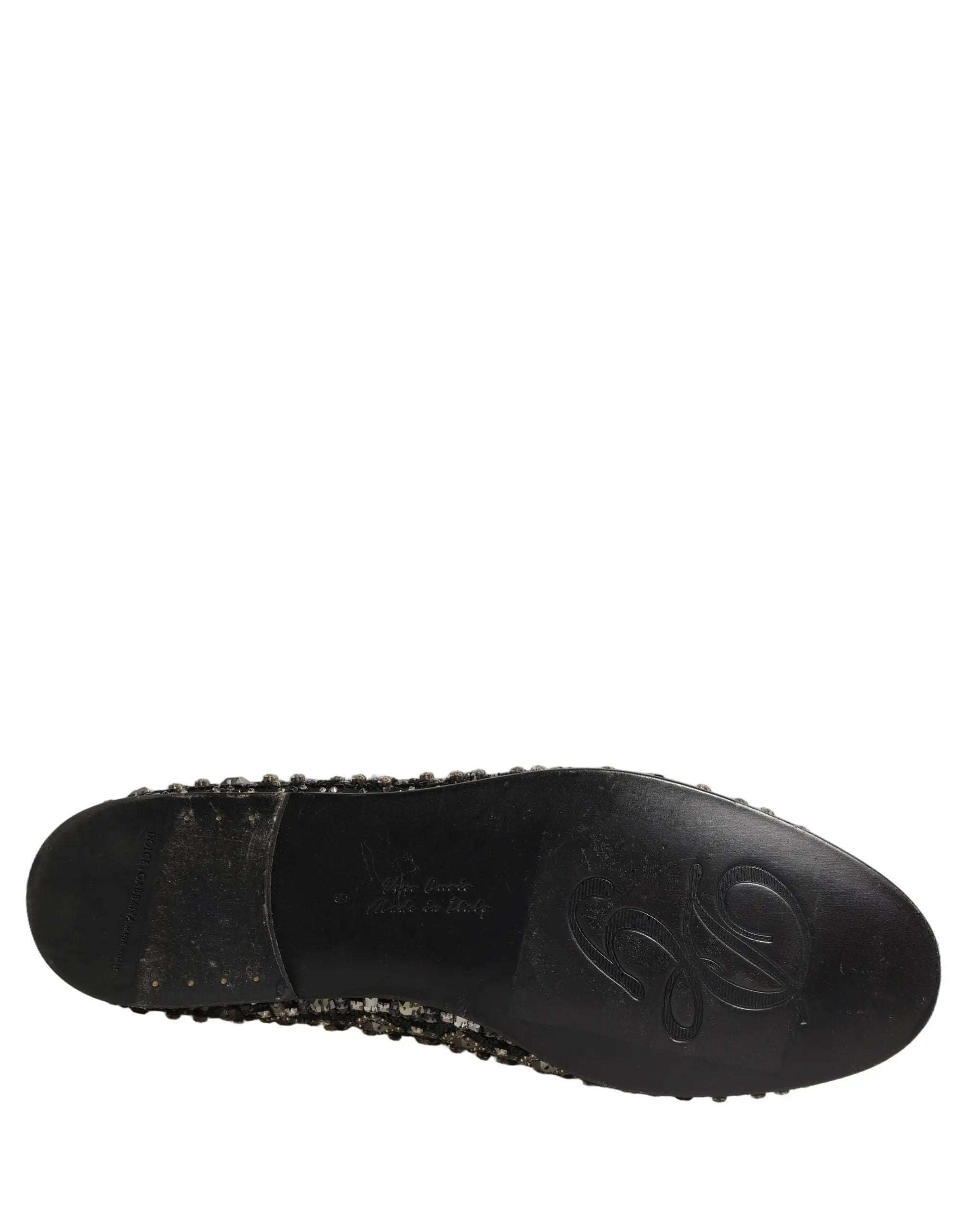 Chaussures mocassins Dolce & Gabbana en cuir argenté avec logo à enfiler