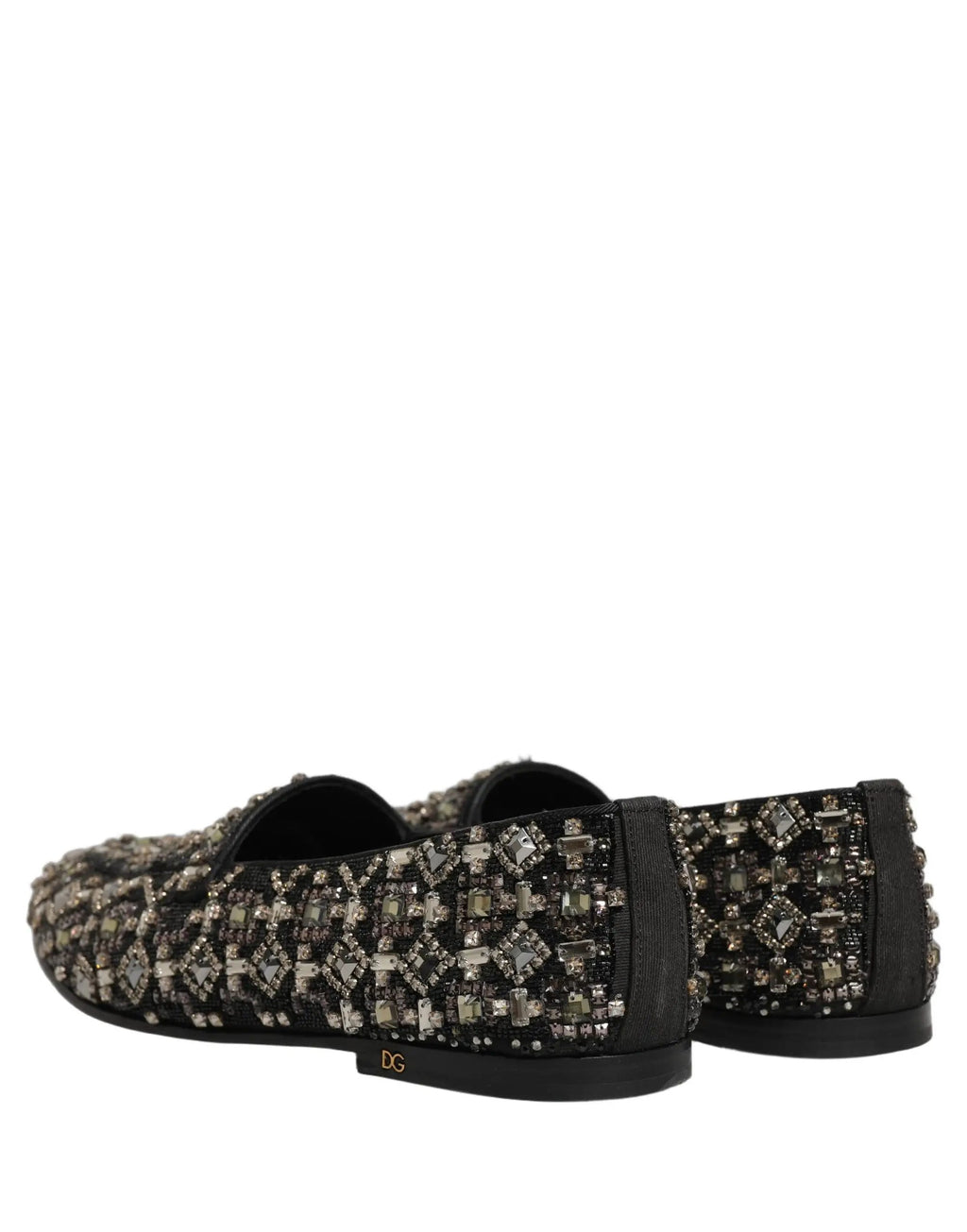 Chaussures Loafers Dolce & Gabbana ornées de cristaux noirs