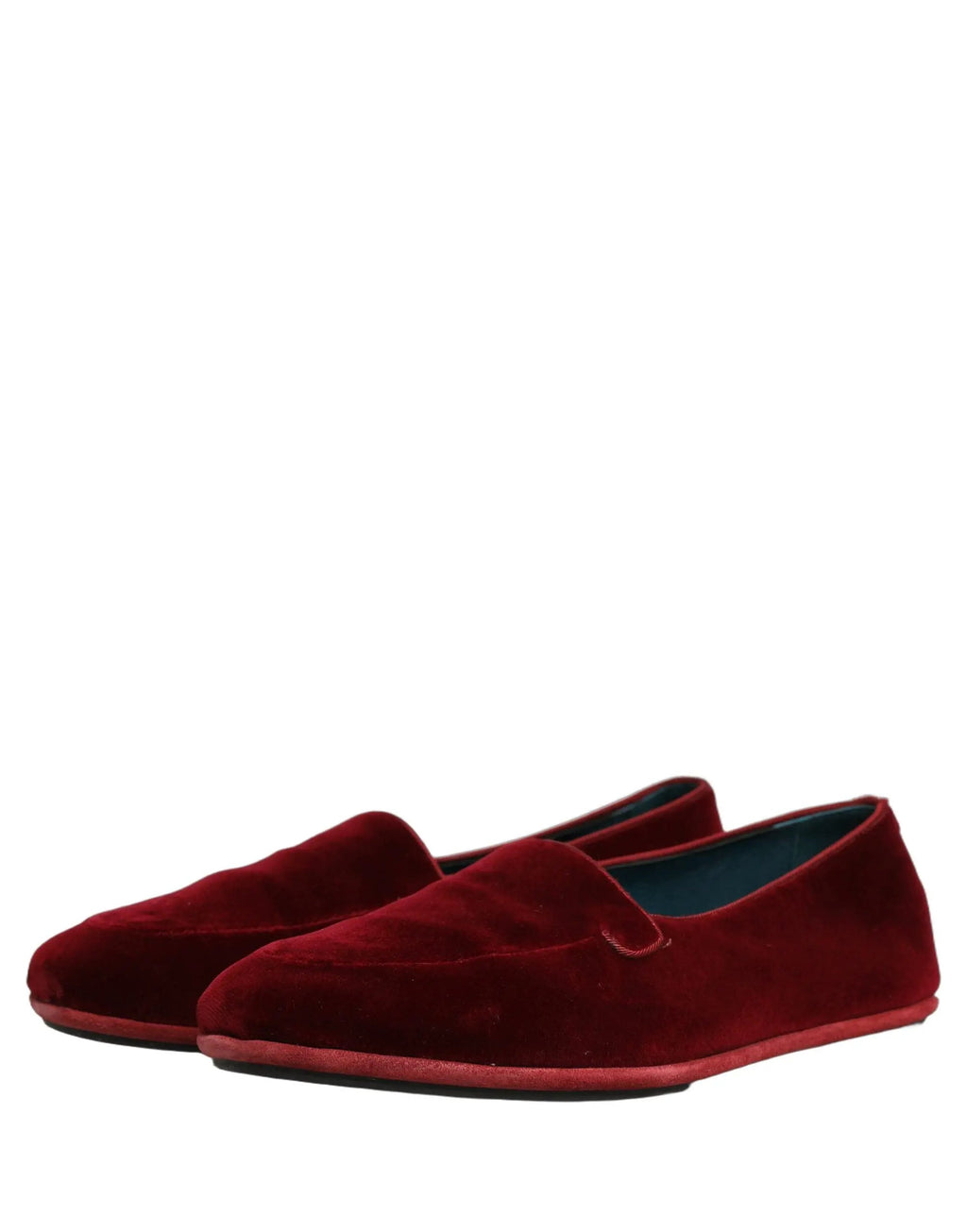 Dolce & Gabbana Mocassins Plats Homme en Velours Bordeau à Enfiler