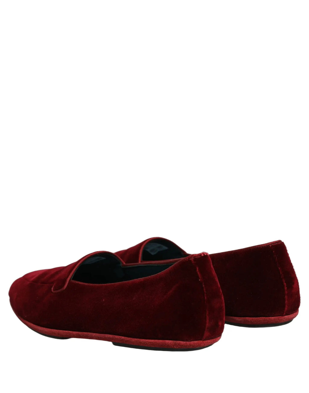 Dolce & Gabbana Mocassins Plats Homme en Velours Bordeau à Enfiler