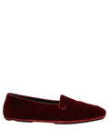 Dolce & Gabbana Mocassins Plats Homme en Velours Bordeau à Enfiler