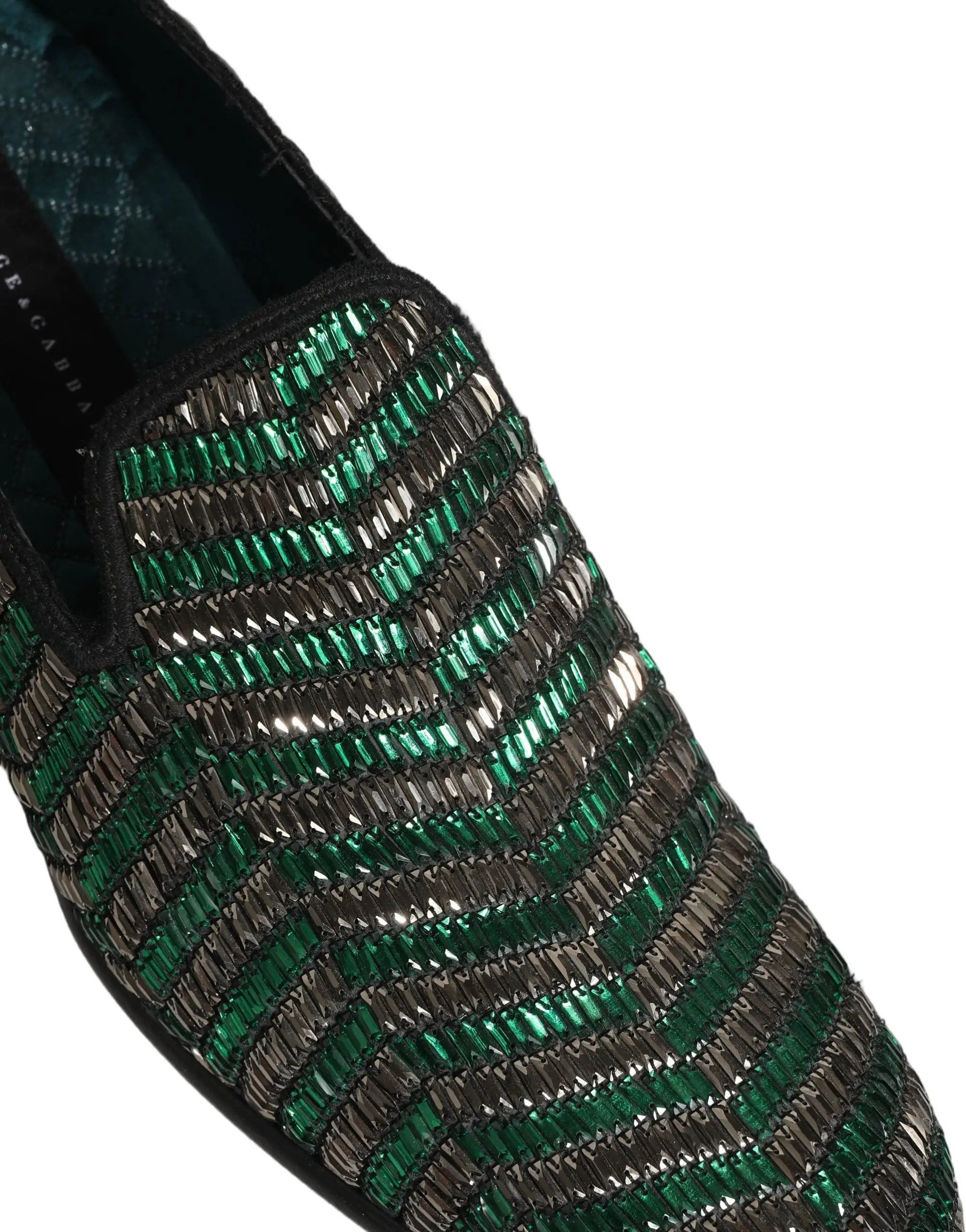 Chaussures mocassins Dolce & Gabbana argent vert ornées