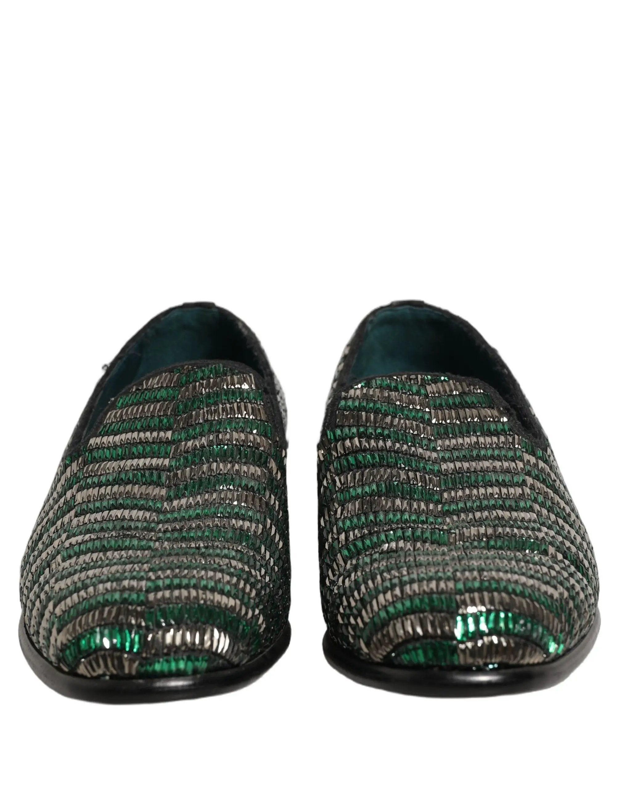 Chaussures mocassins Dolce & Gabbana argent vert ornées