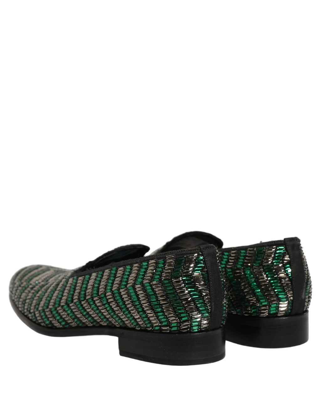 Chaussures mocassins Dolce & Gabbana argent vert ornées