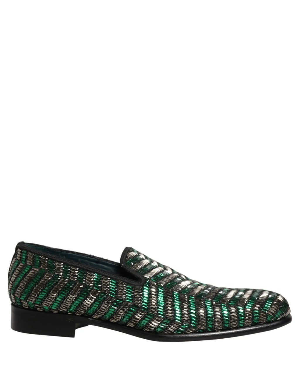 Chaussures mocassins Dolce & Gabbana argent vert ornées