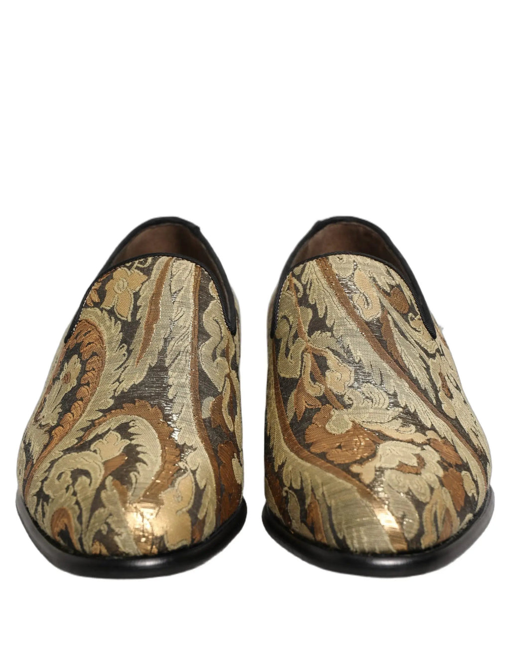 Mocassins de ville à enfiler Dolce & Gabbana en brocart doré pour homme