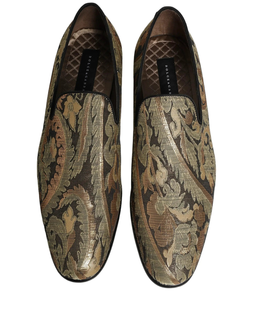 Mocassins de ville à enfiler Dolce & Gabbana en brocart doré pour homme