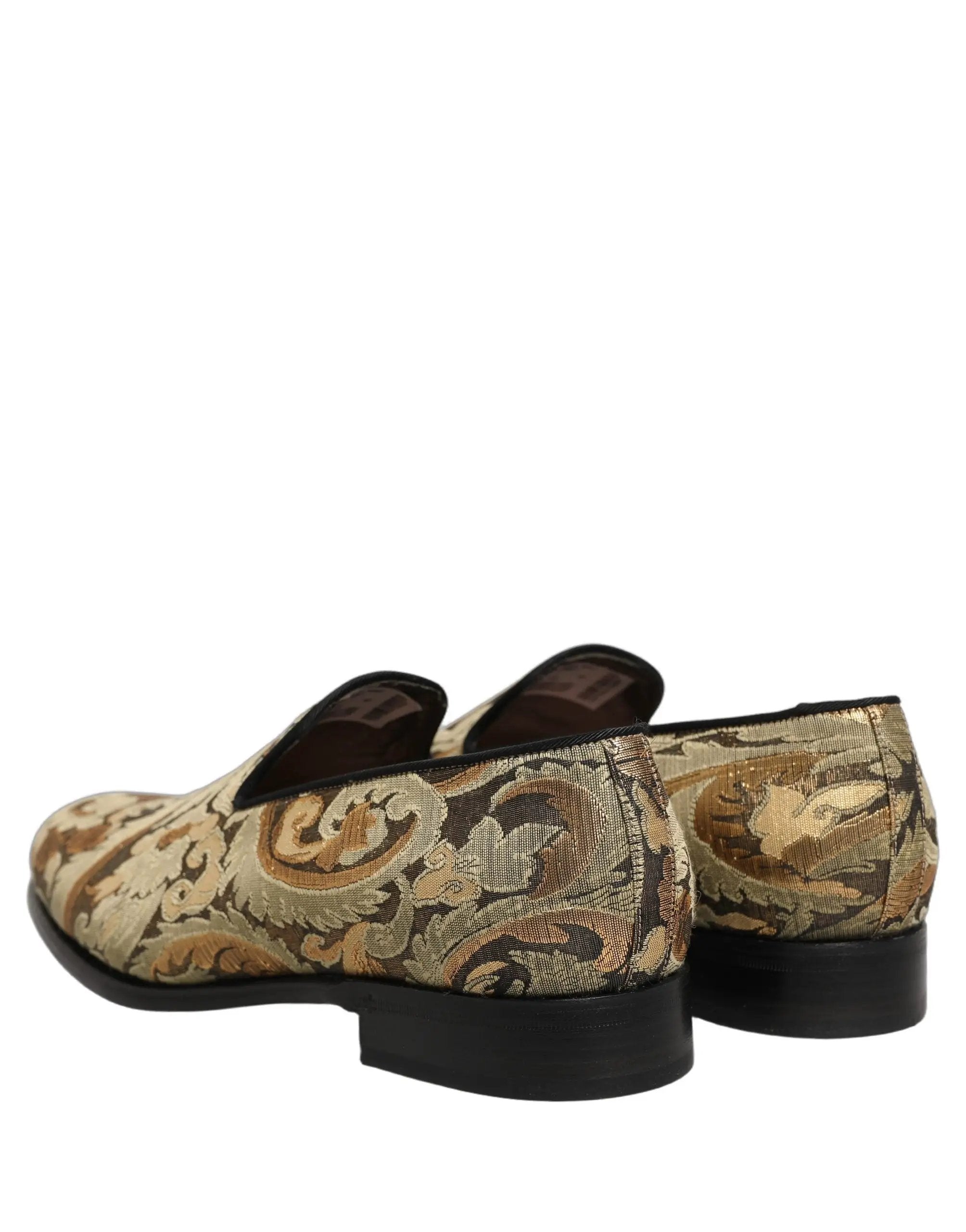 Mocassins de ville à enfiler Dolce & Gabbana en brocart doré pour homme