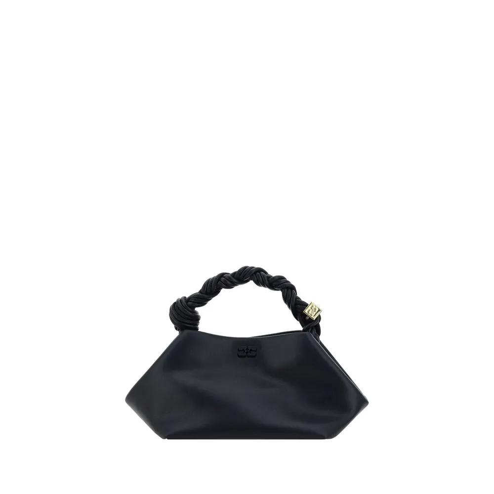 Sac à main Ganni en cuir recyclé noir