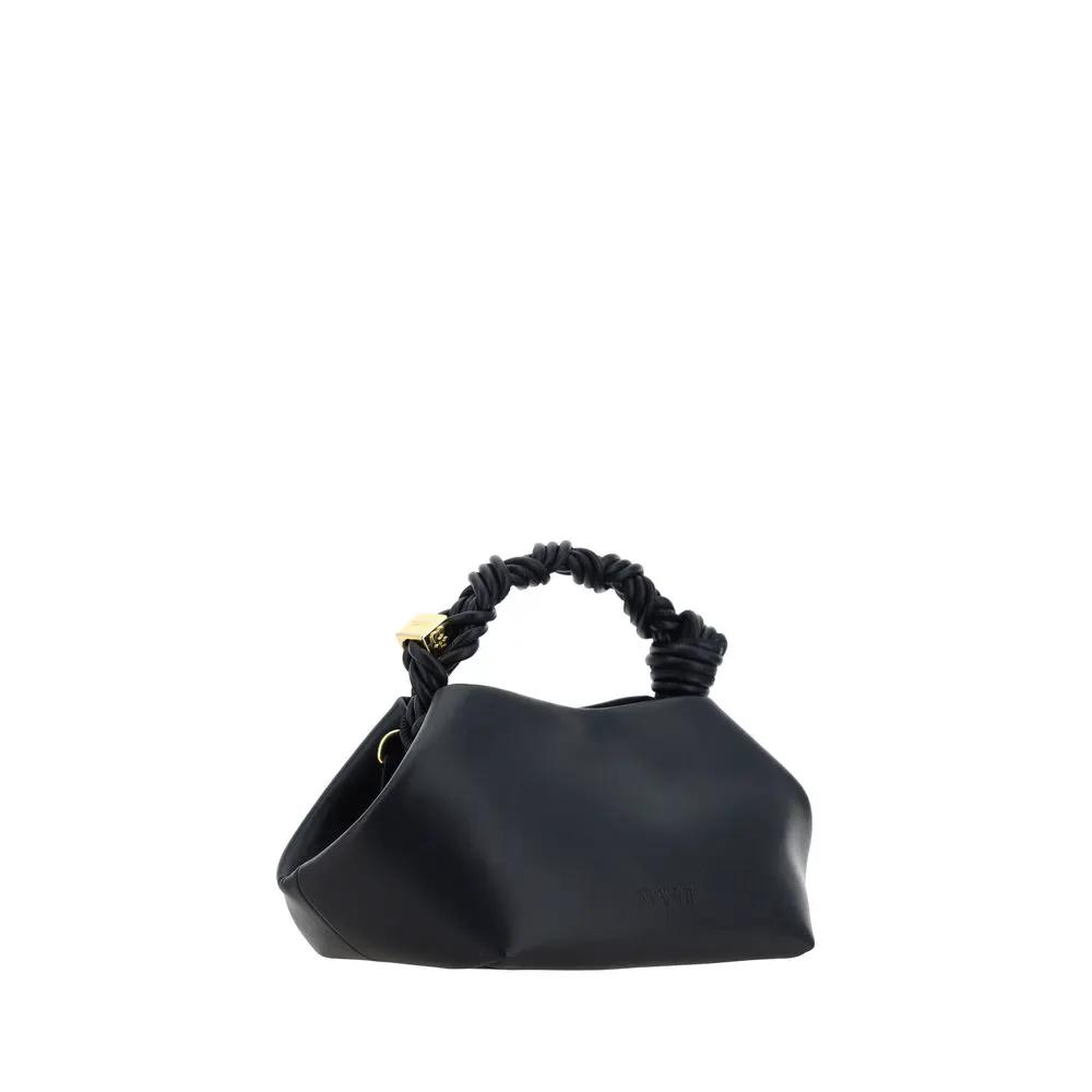 Sac à main Ganni en cuir recyclé noir