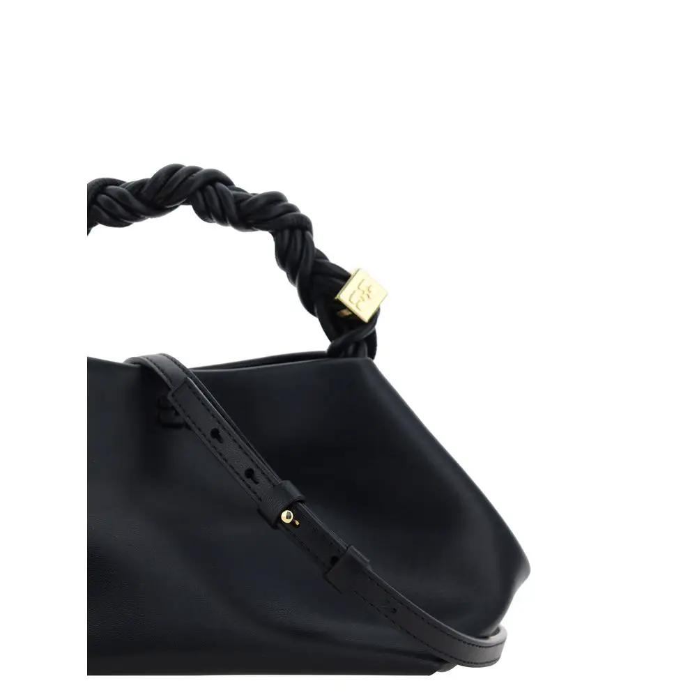 Sac à main Ganni en cuir recyclé noir